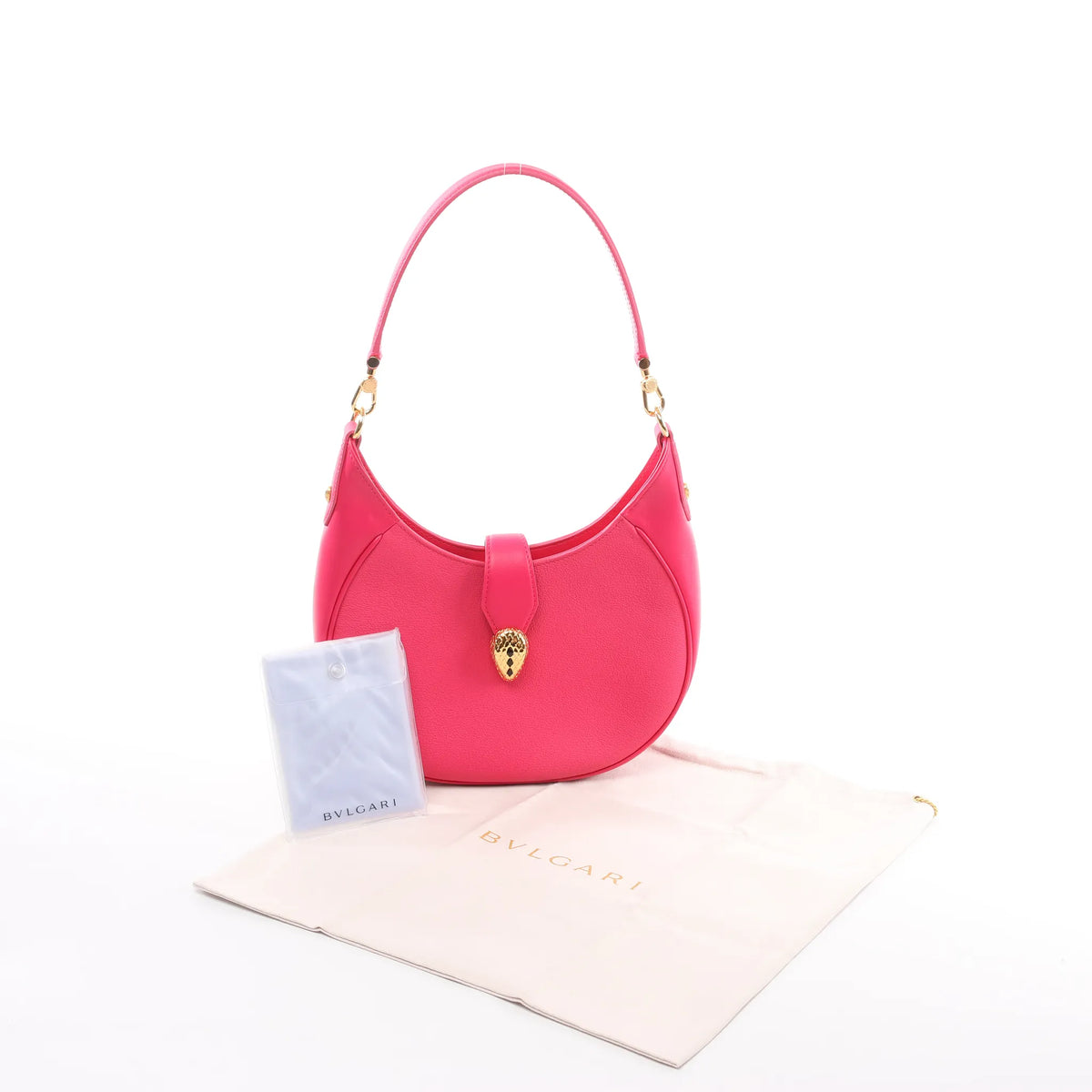 BVLGARI Serpenti Leather Shoulder Bag in Pink