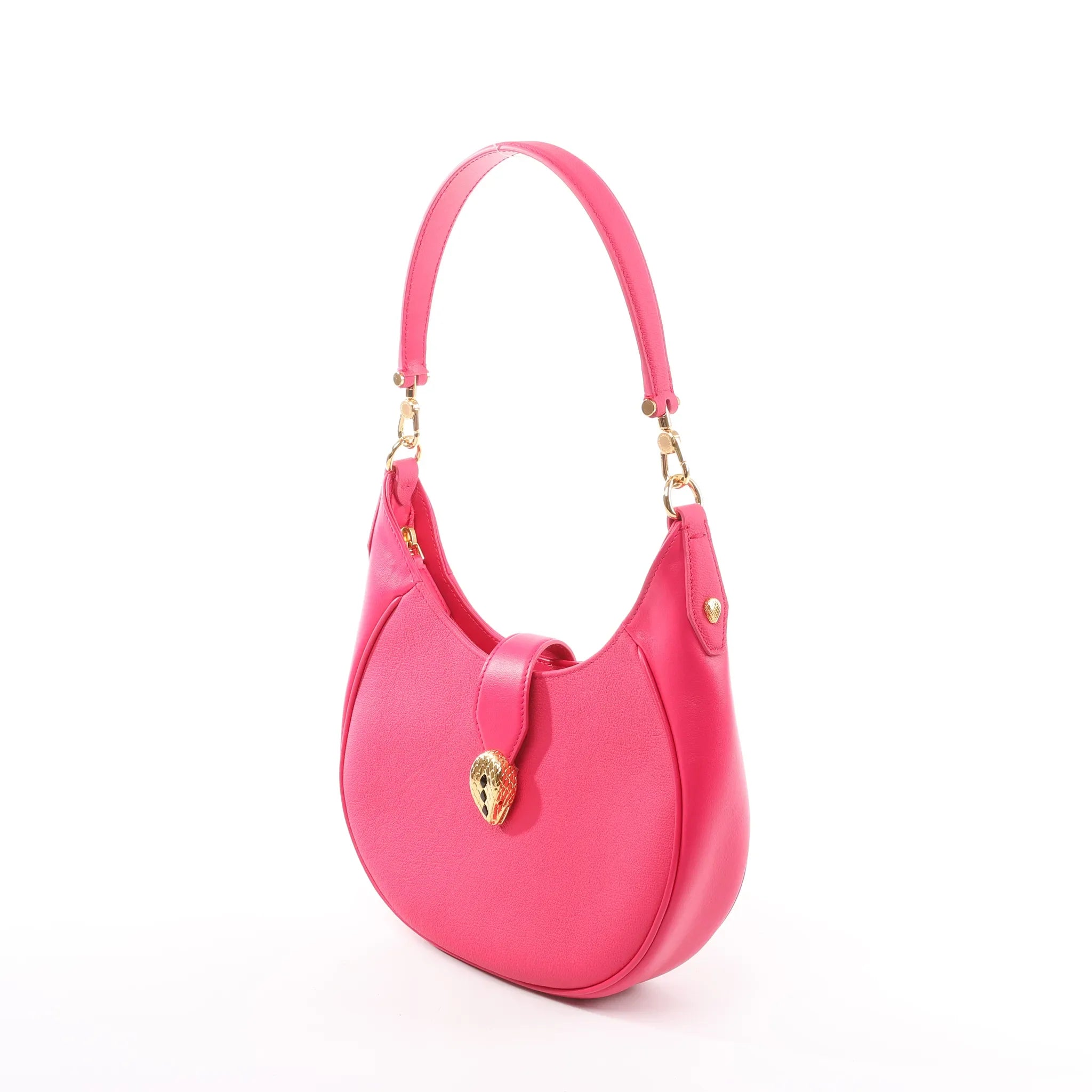 BVLGARI Serpenti Leather Shoulder Bag in Pink