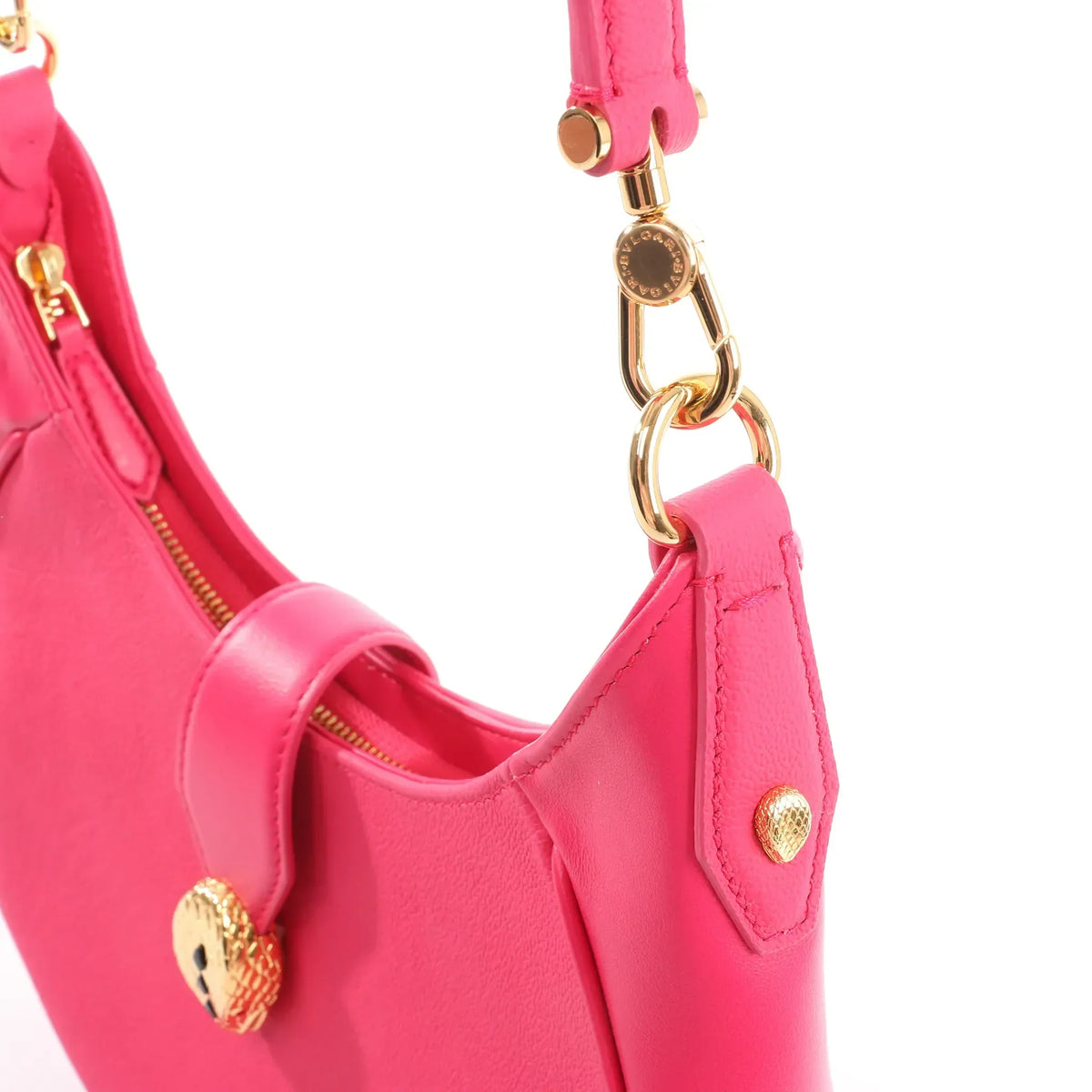 BVLGARI Serpenti Leather Shoulder Bag in Pink