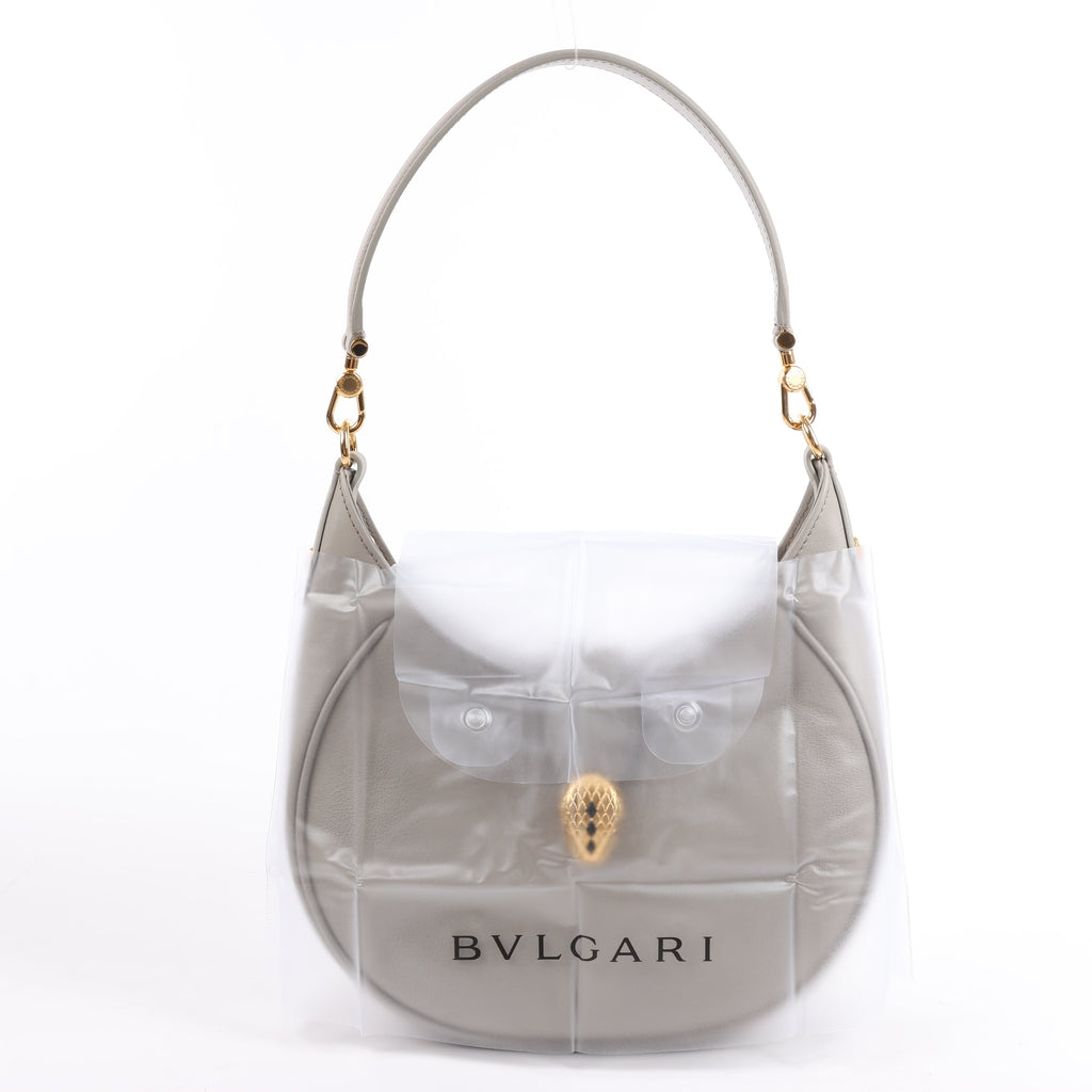 BVLGARI Serpenti Leather Shoulder Bag in Gray