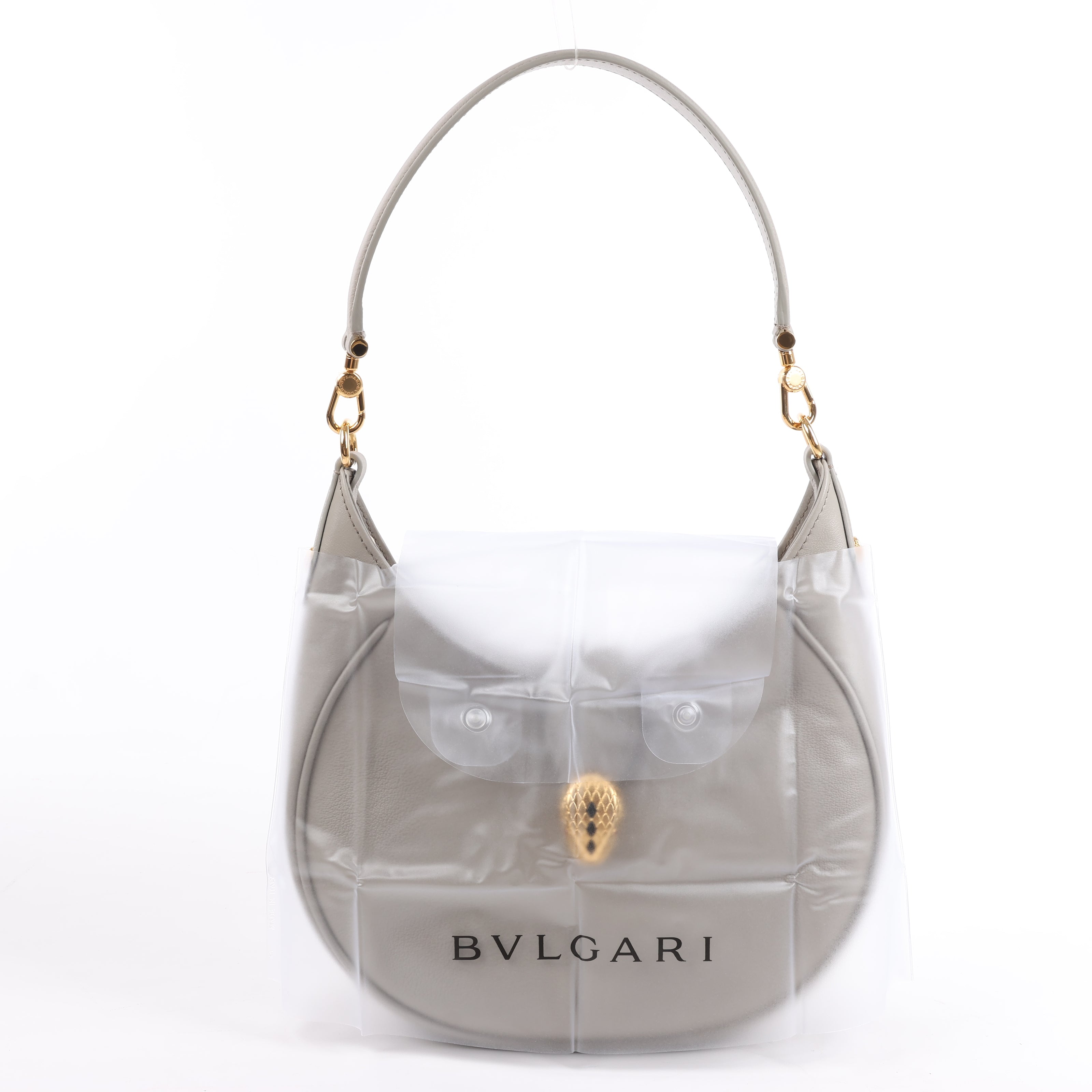 BVLGARI Serpenti Leather Shoulder Bag in Gray