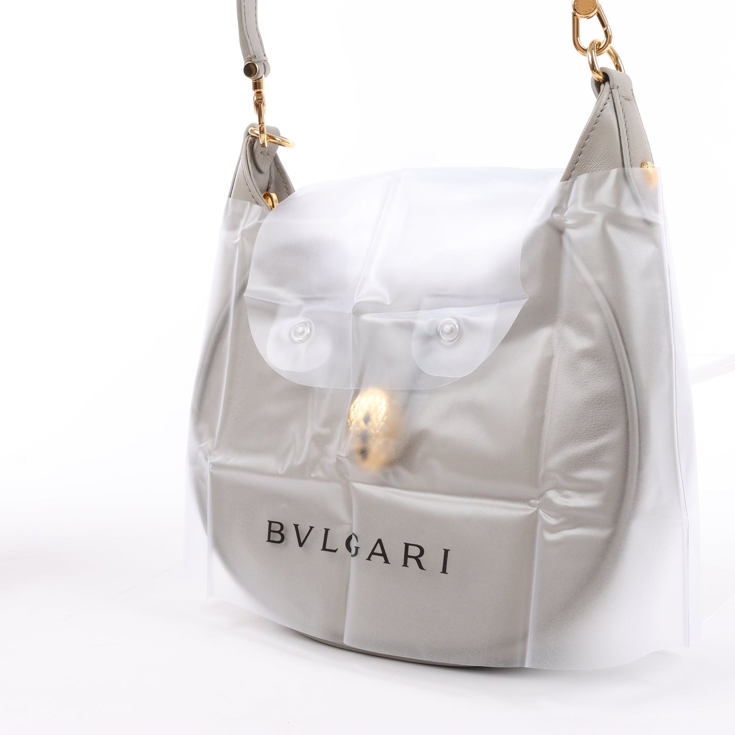 BVLGARI Serpenti Leather Shoulder Bag in Gray
