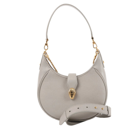 BVLGARI Serpenti Leather Shoulder Bag in Gray