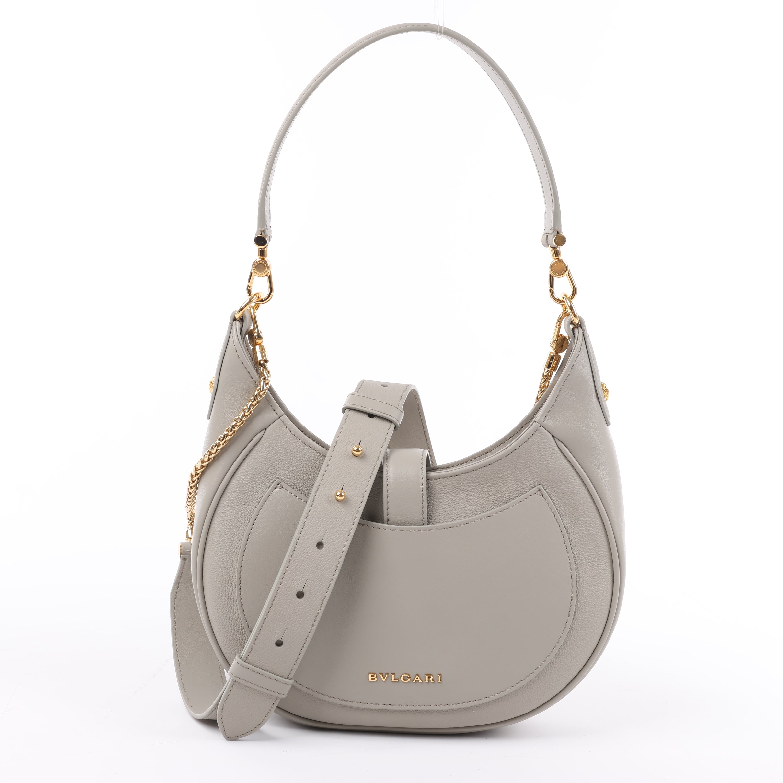 BVLGARI Serpenti Leather Shoulder Bag in Gray