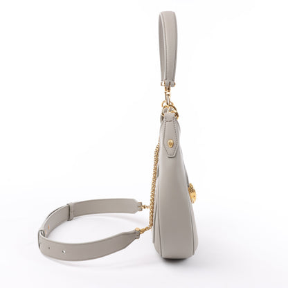 BVLGARI Serpenti Leather Shoulder Bag in Gray