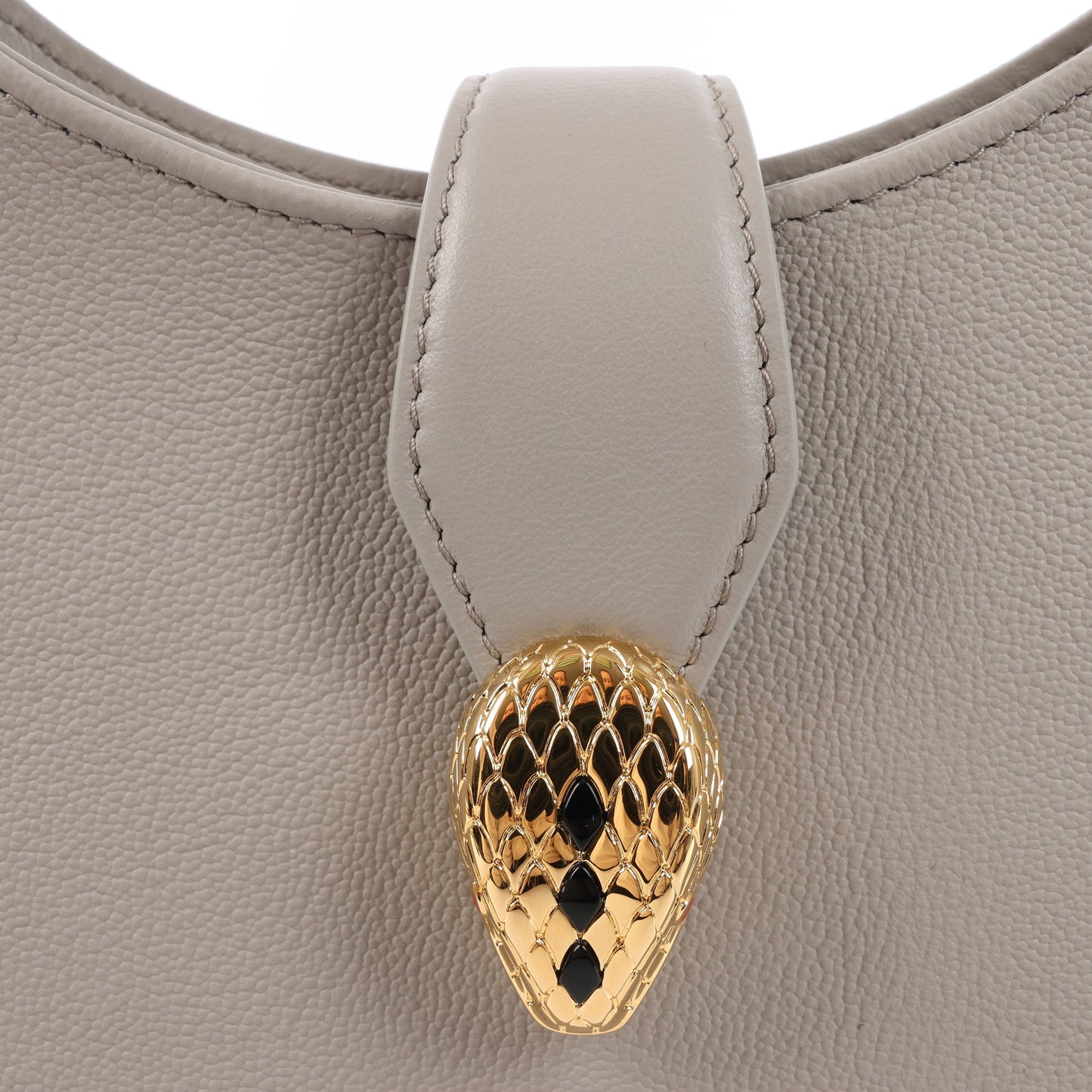 BVLGARI Serpenti Leather Shoulder Bag in Gray