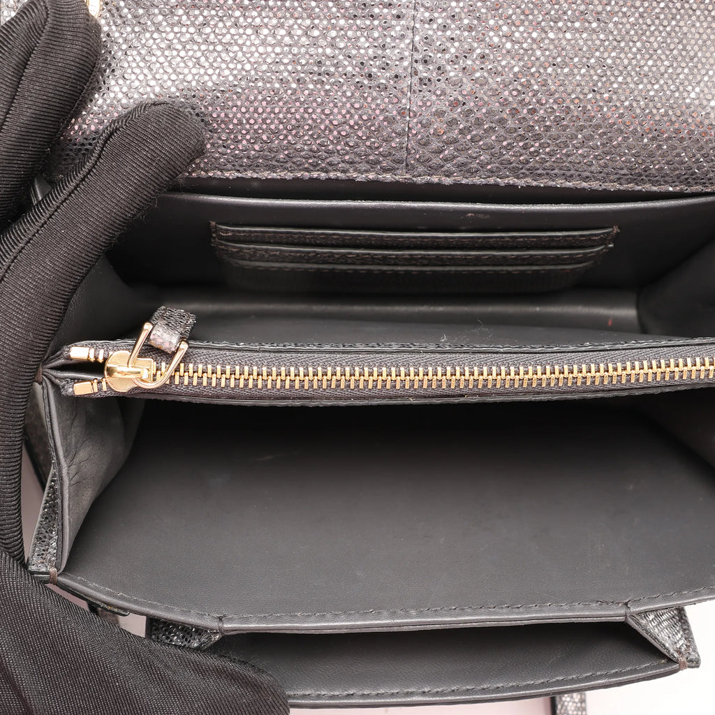 BVLGARI Serpenti Leather Chain Crossbody Bag in Gray
