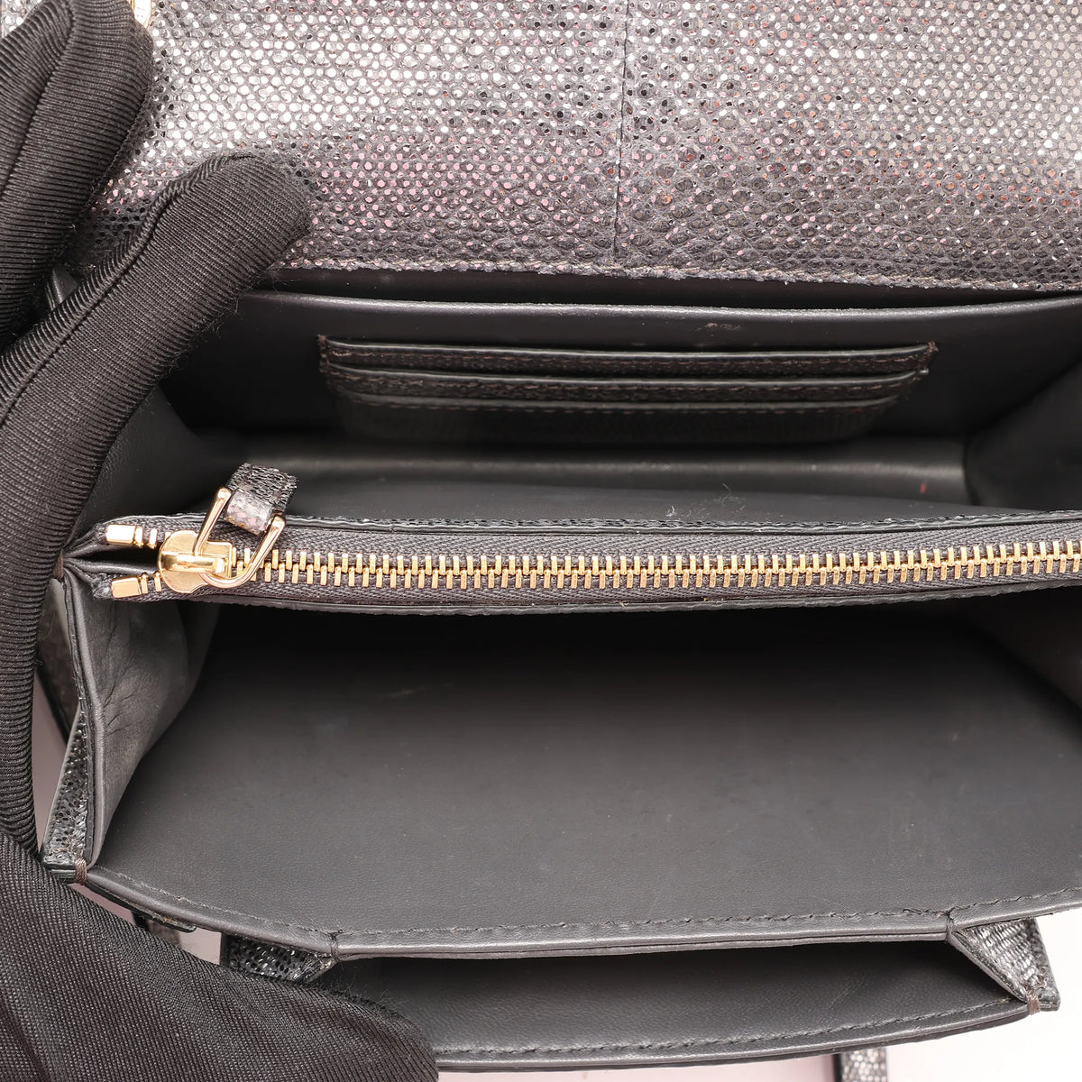 BVLGARI Serpenti Leather Chain Crossbody Bag in Gray