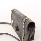 BVLGARI Serpenti Leather Chain Crossbody Bag in Gray