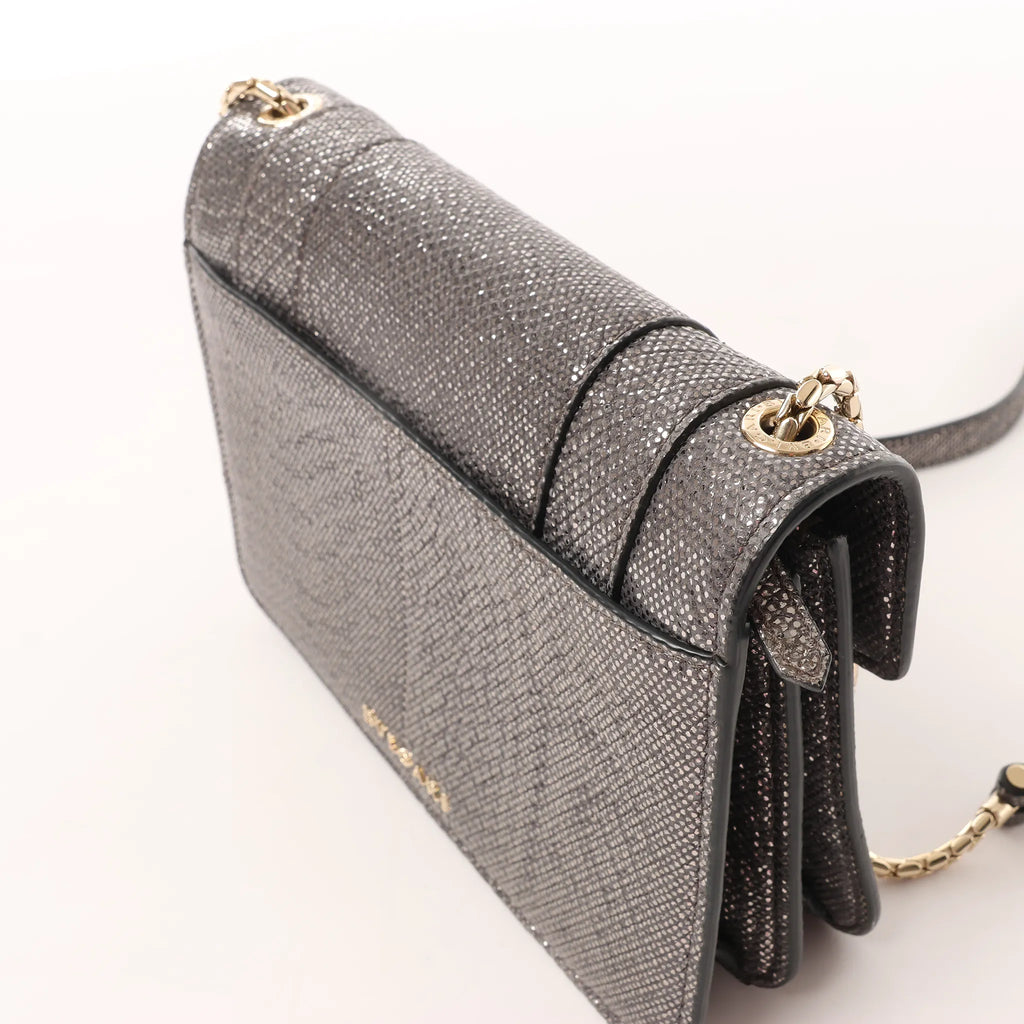 BVLGARI Serpenti Leather Chain Crossbody Bag in Gray