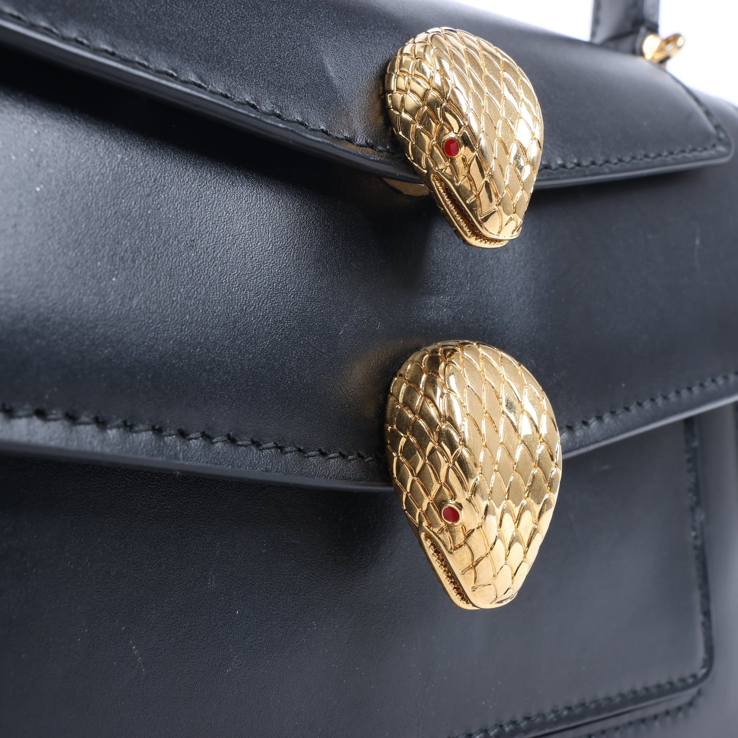 Bvlgari × Alexander Wang Serpenti Leather Handbag in Black