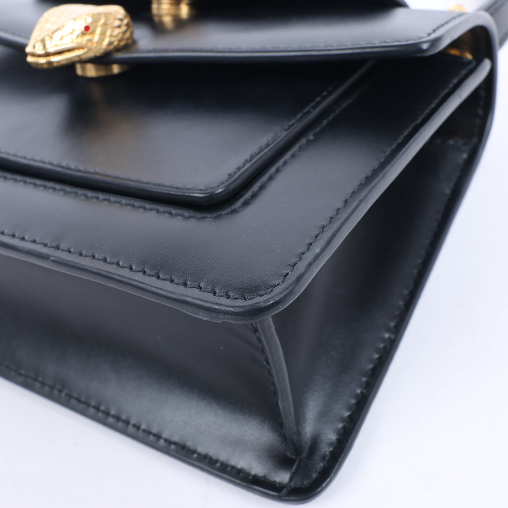 Bvlgari × Alexander Wang Serpenti Leather Handbag in Black