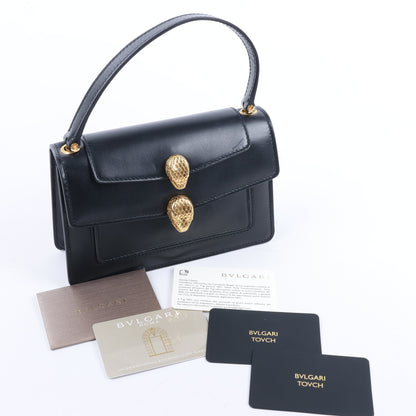 Bvlgari × Alexander Wang Serpenti Leather Handbag in Black