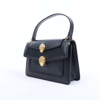 Sac à main en cuir Serpenti Bvlgari × Alexander Wang, noir