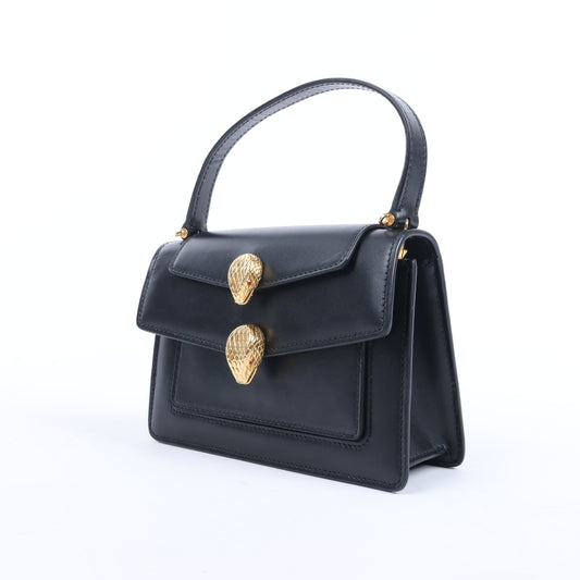 Sac à main en cuir Serpenti Bvlgari × Alexander Wang, noir