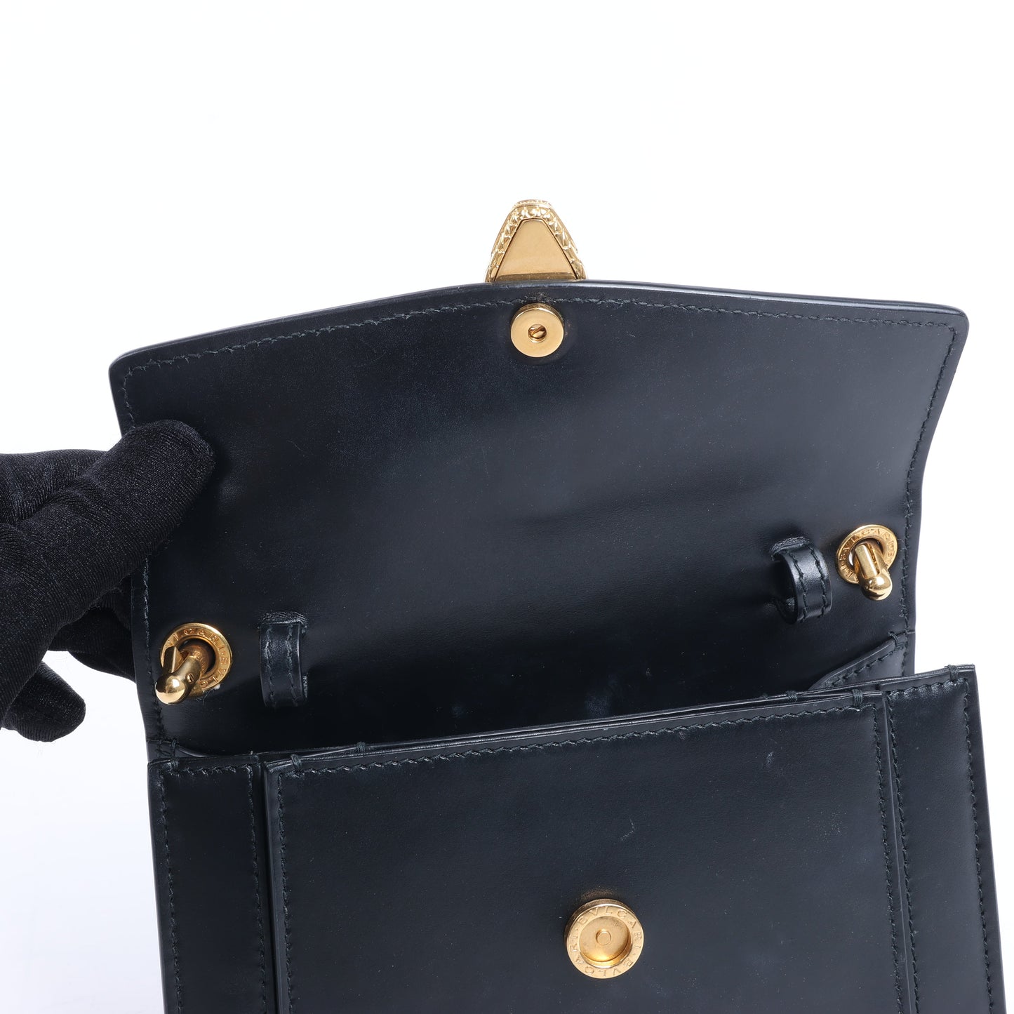 Bvlgari × Alexander Wang Serpenti Leather Handbag in Black