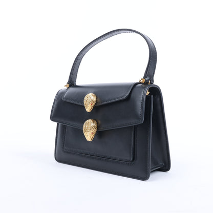 Bvlgari × Alexander Wang Serpenti Leather Handbag in Black