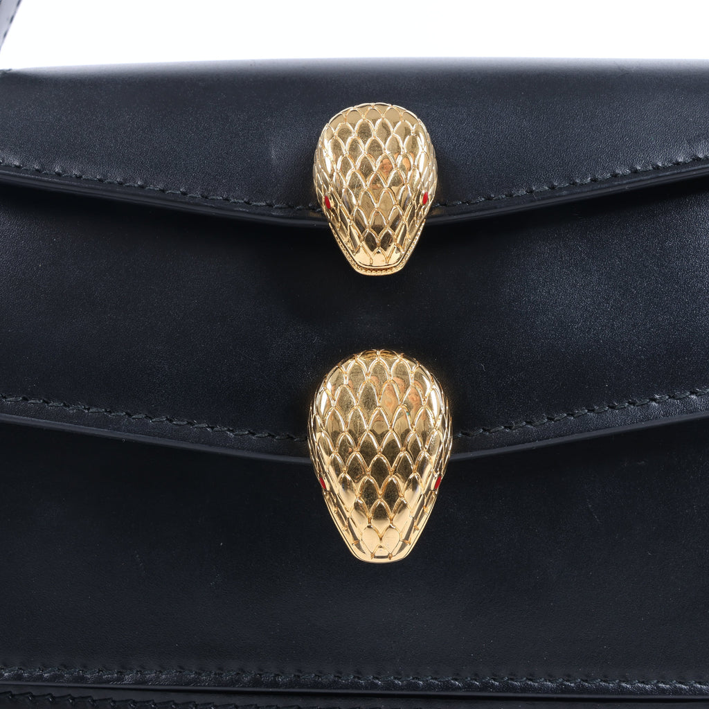 Bvlgari × Alexander Wang Serpenti Leather Handbag in Black