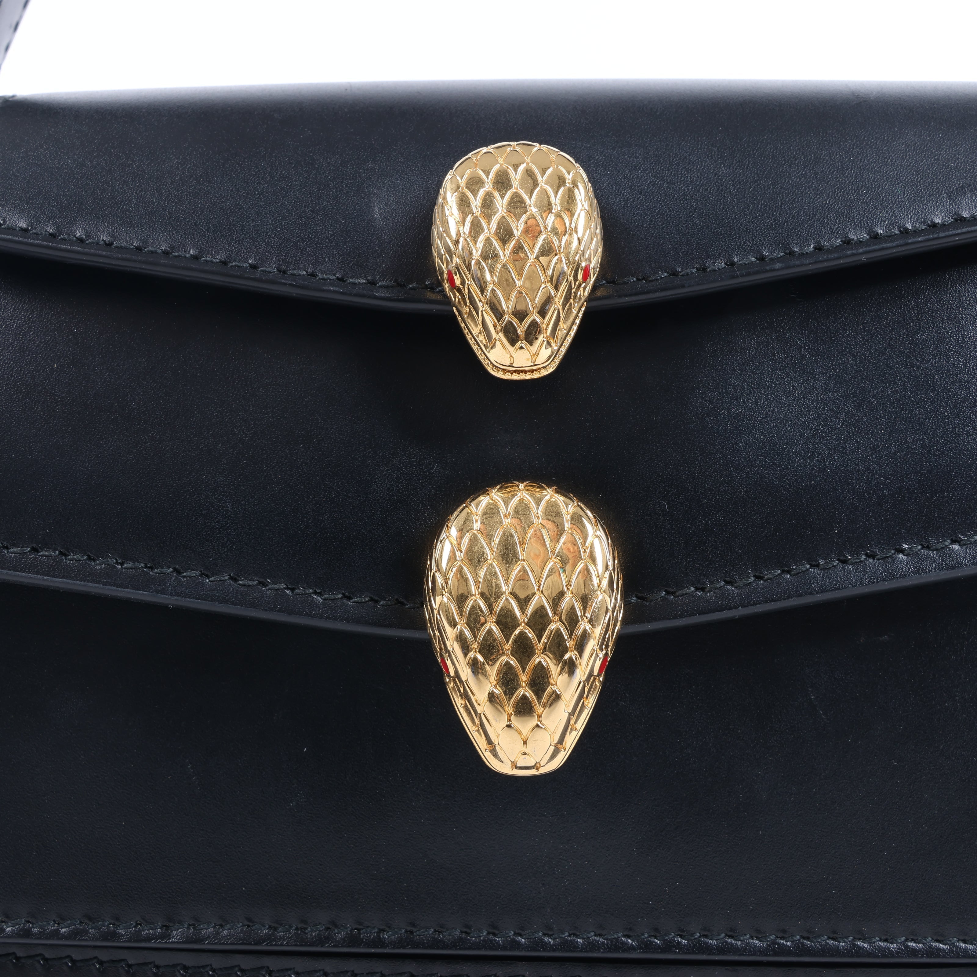 Bvlgari × Alexander Wang Serpenti Leather Handbag in Black