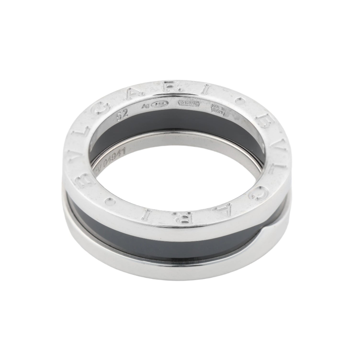 Bvlgari B.Zero 1 „Save the Children“ Charity-Ring 925 x Keramik 6,2 g Schwarz × Silber, Größe 52 EU