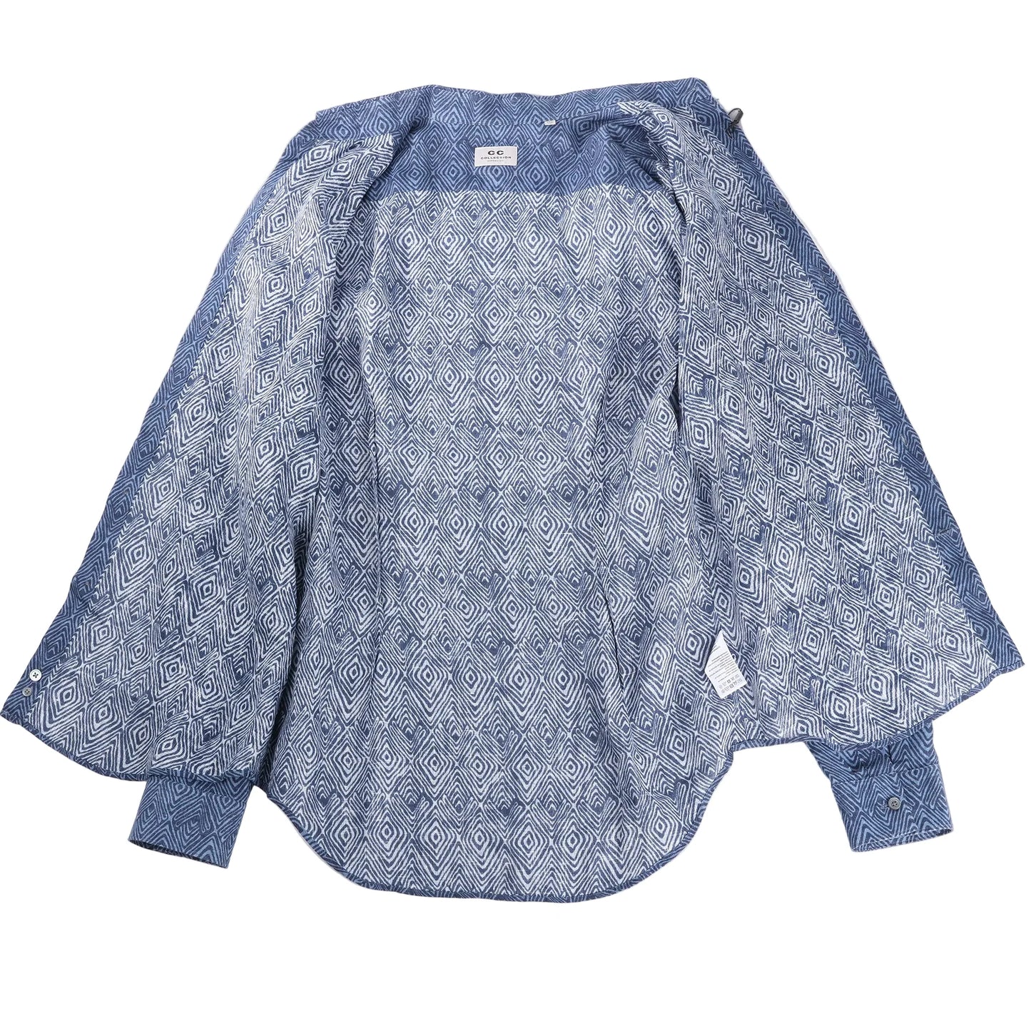 CC Collection Corneliani Dark Blue Patterned Shirt, Size 40 IT