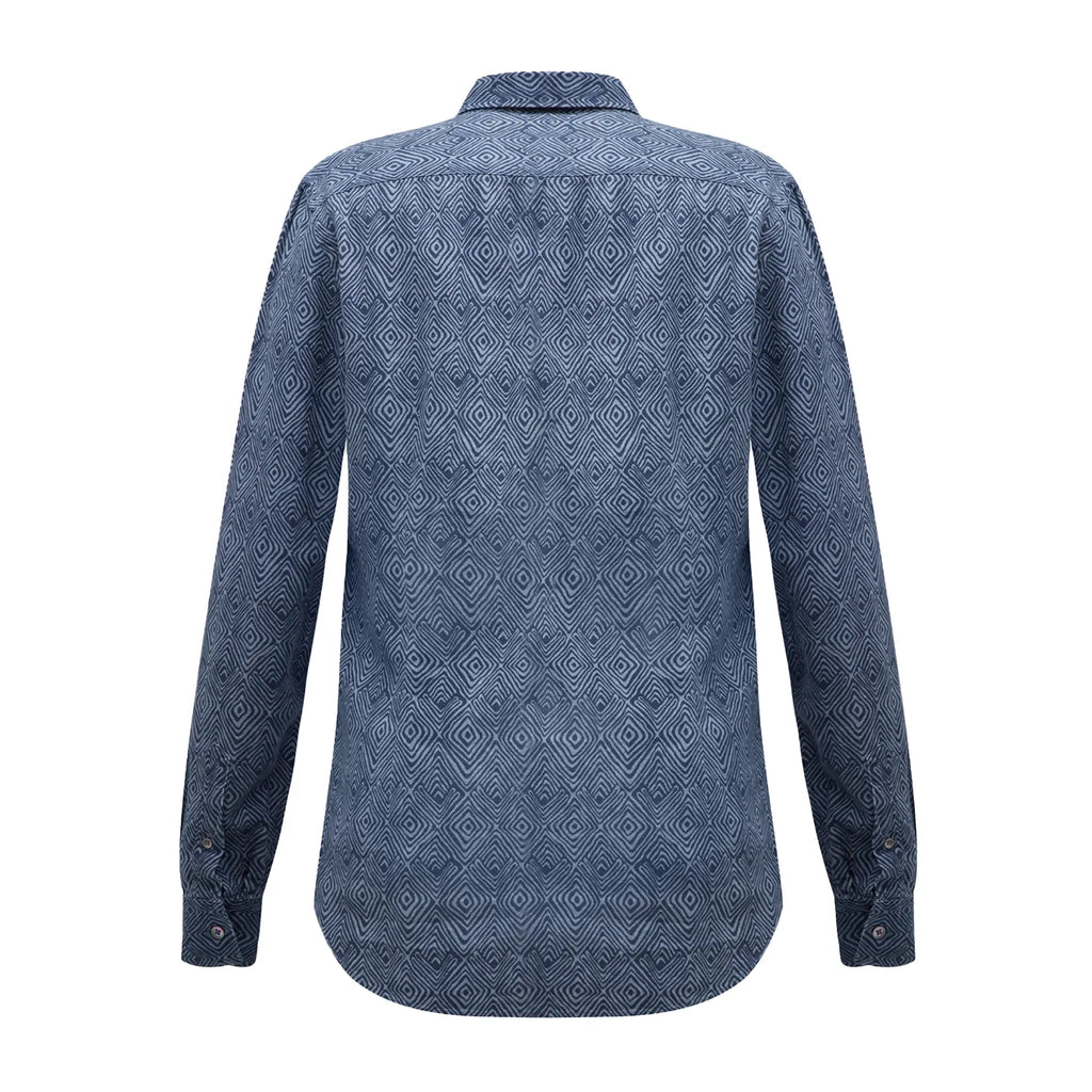 CC Collection Corneliani Dark Blue Patterned Shirt, Size 40 IT