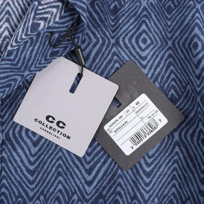 CC Collection Corneliani Dark Blue Patterned Shirt, Size 40 IT