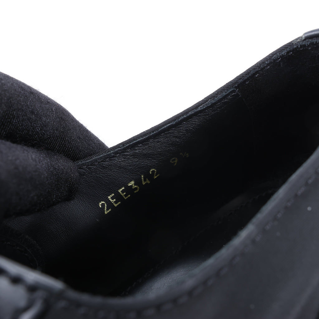 Prada Monolith Nylon & Leather Leather Loafers in Black 2EE342, Size 42 EU