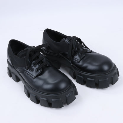 Prada Monolith Nylon & Leather Leather Loafers in Black 2EE342, Size 42 EU