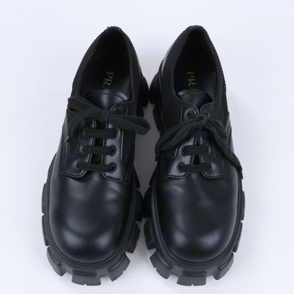 Prada Monolith Nylon & Leather Leather Loafers in Black 2EE342, Size 42 EU