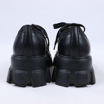 Prada Monolith Nylon & Leather Leather Loafers in Black 2EE342, Size 42 EU