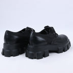 Prada Monolith Nylon & Leather Leather Loafers in Black 2EE342, Size 42 EU