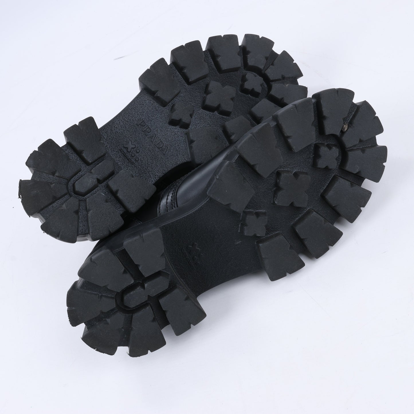 Prada Monolith Nylon & Leather Leather Loafers in Black 2EE342, Size 42 EU