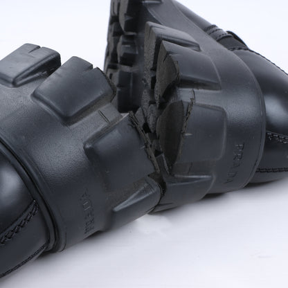 Prada Monolith Nylon & Leather Leather Loafers in Black 2EE342, Size 42 EU