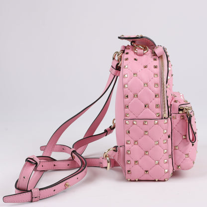 Valentino Garavani Rockstud Spike Leather 2Way Backpack in Pink