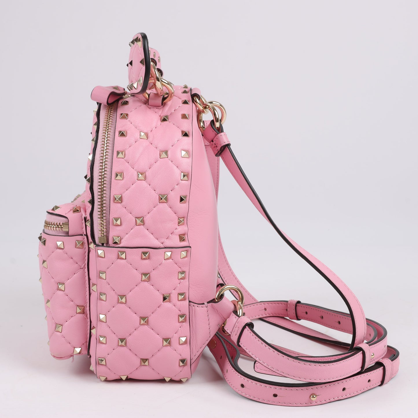 Valentino Garavani Rockstud Spike Leather 2Way Backpack in Pink