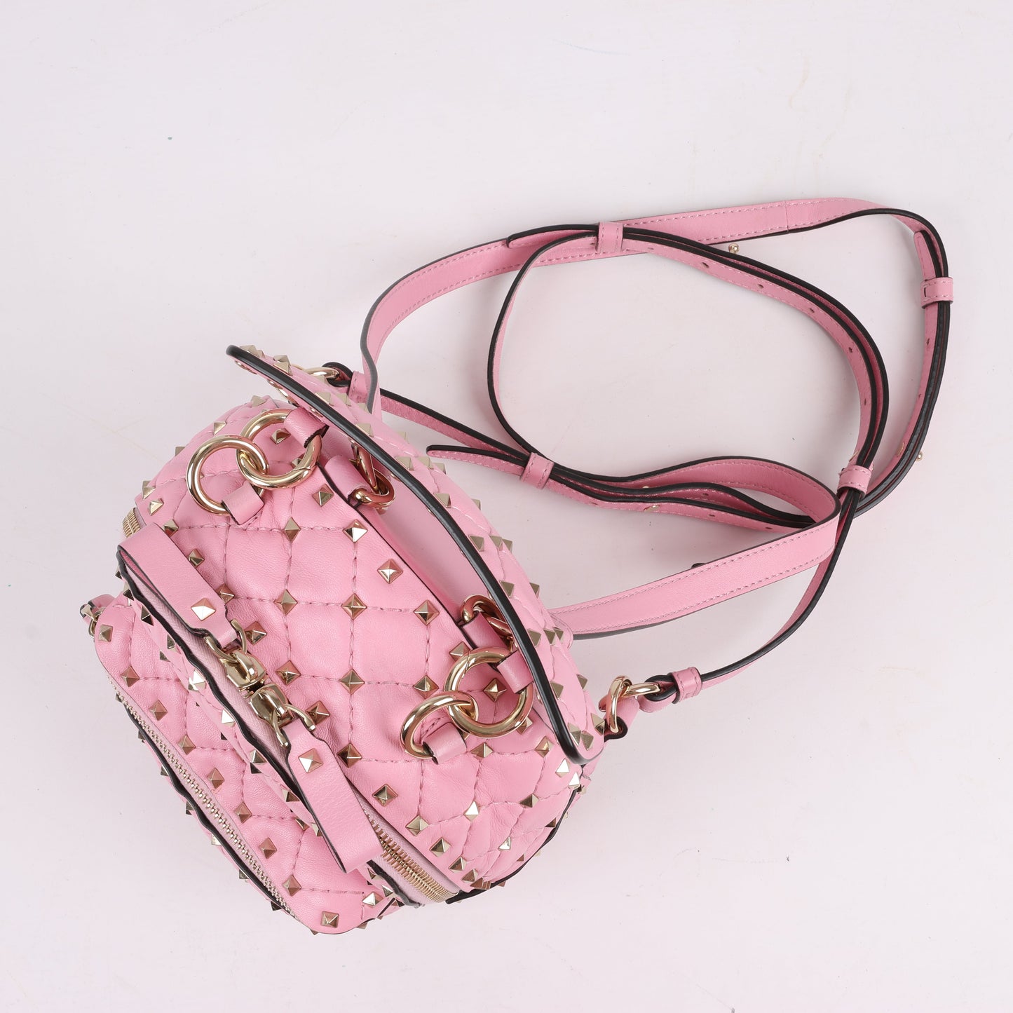 Valentino Garavani Rockstud Spike Leather 2Way Backpack in Pink