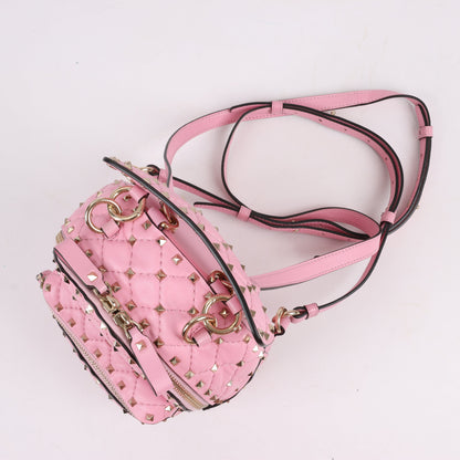 Valentino Garavani Rockstud Spike Leather 2Way Backpack in Pink