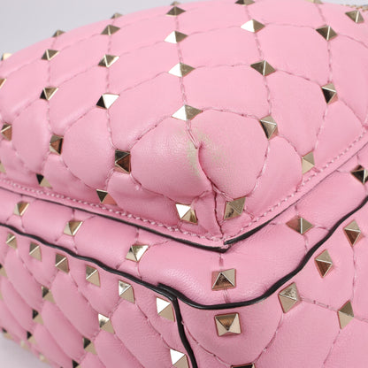 Valentino Garavani Rockstud Spike Leather 2Way Backpack in Pink