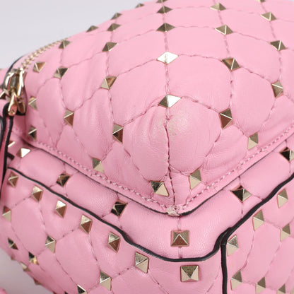 Valentino Garavani Rockstud Spike Leather 2Way Backpack in Pink