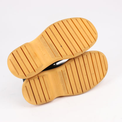 Bottega Veneta The Bounce Kurze Lederstiefel in Schwarz x Senfgelb, Größe 39 EU