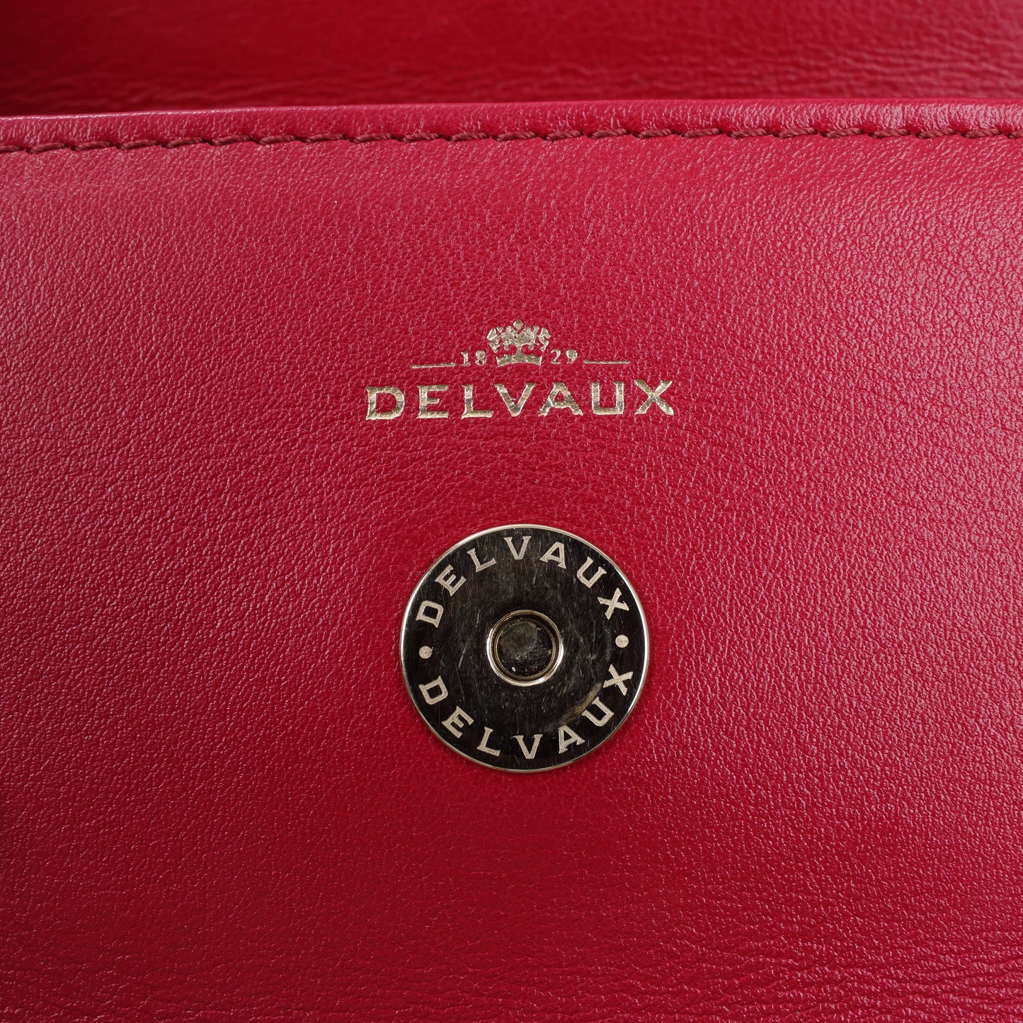 Delvaux Tempete Small Leather 2Way Handbag in Red