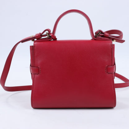 Delvaux Tempete Small Leather 2Way Handbag in Red