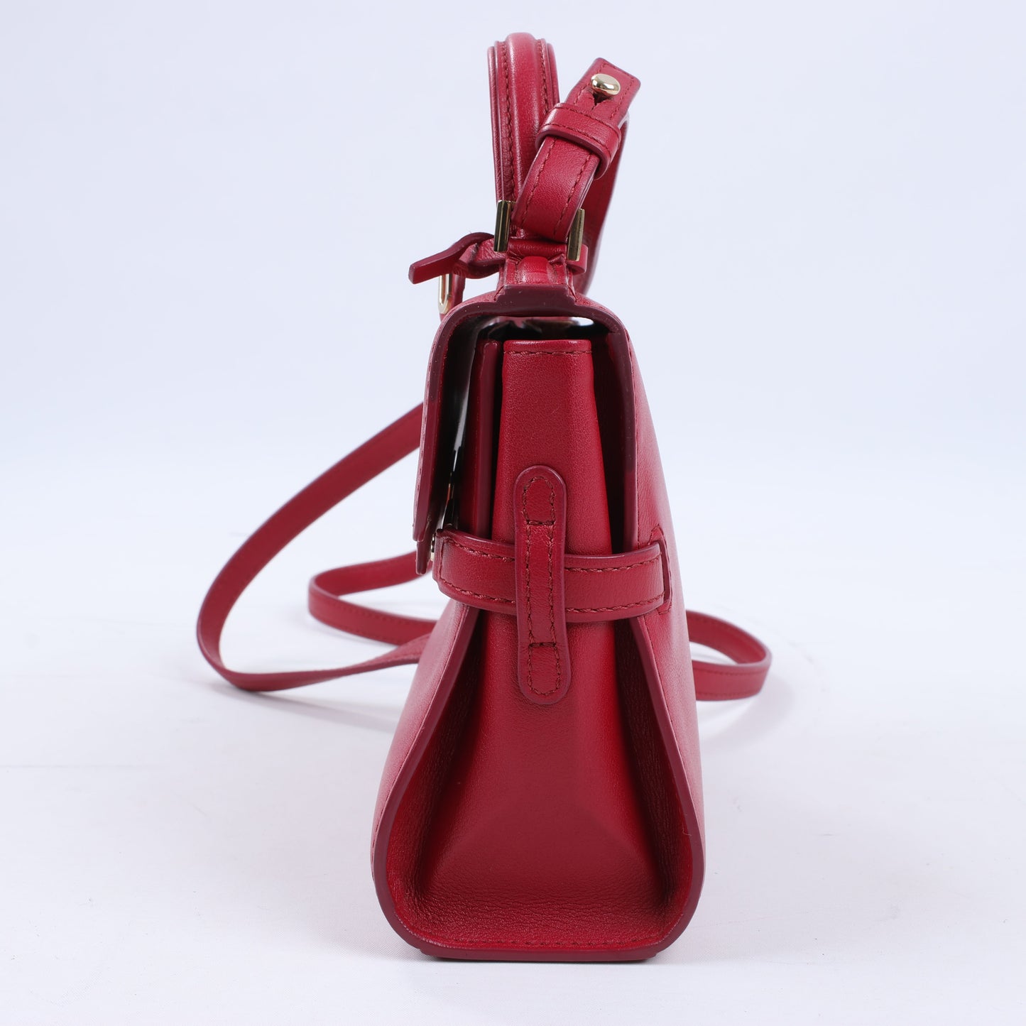 Delvaux Tempete Small Leather 2Way Handbag in Red