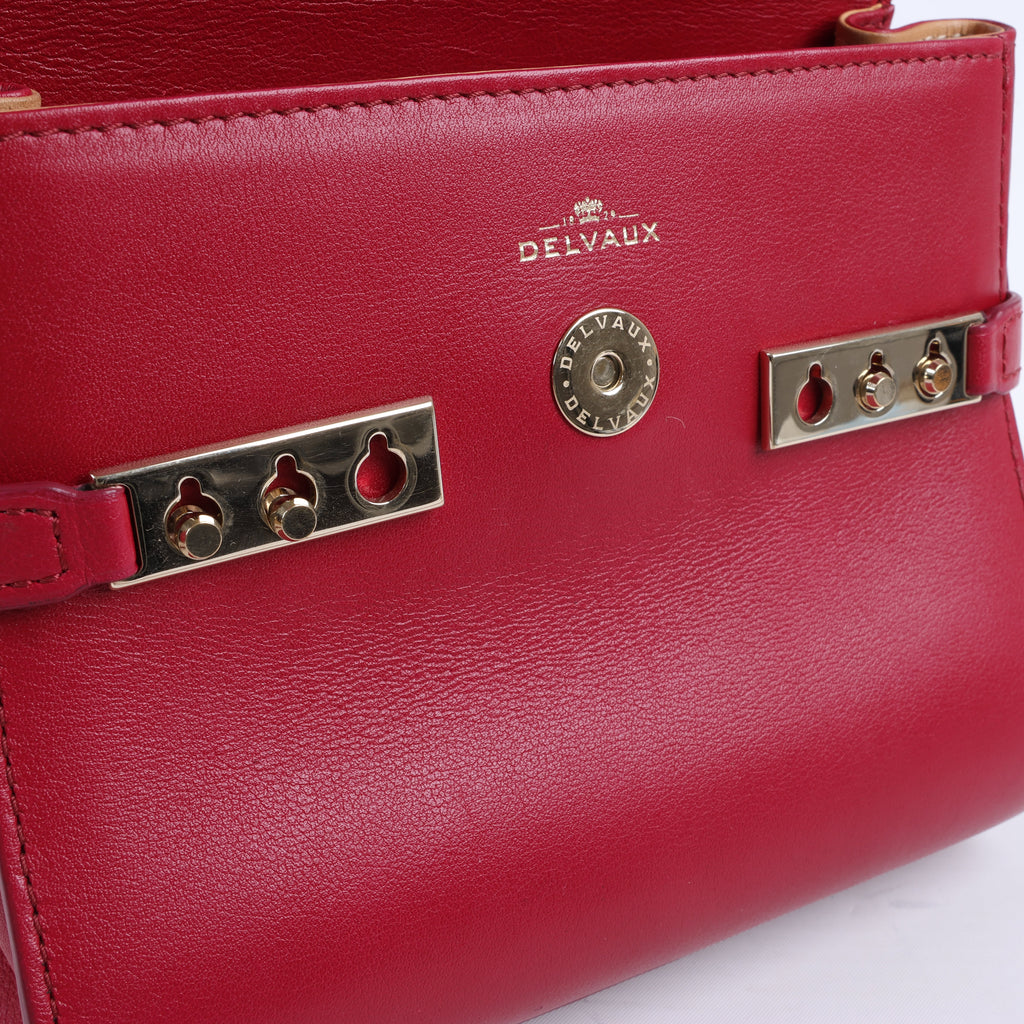 Delvaux Tempete Small Leather 2Way Handbag in Red