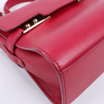 Delvaux Tempete Small Leather 2Way Handbag in Red