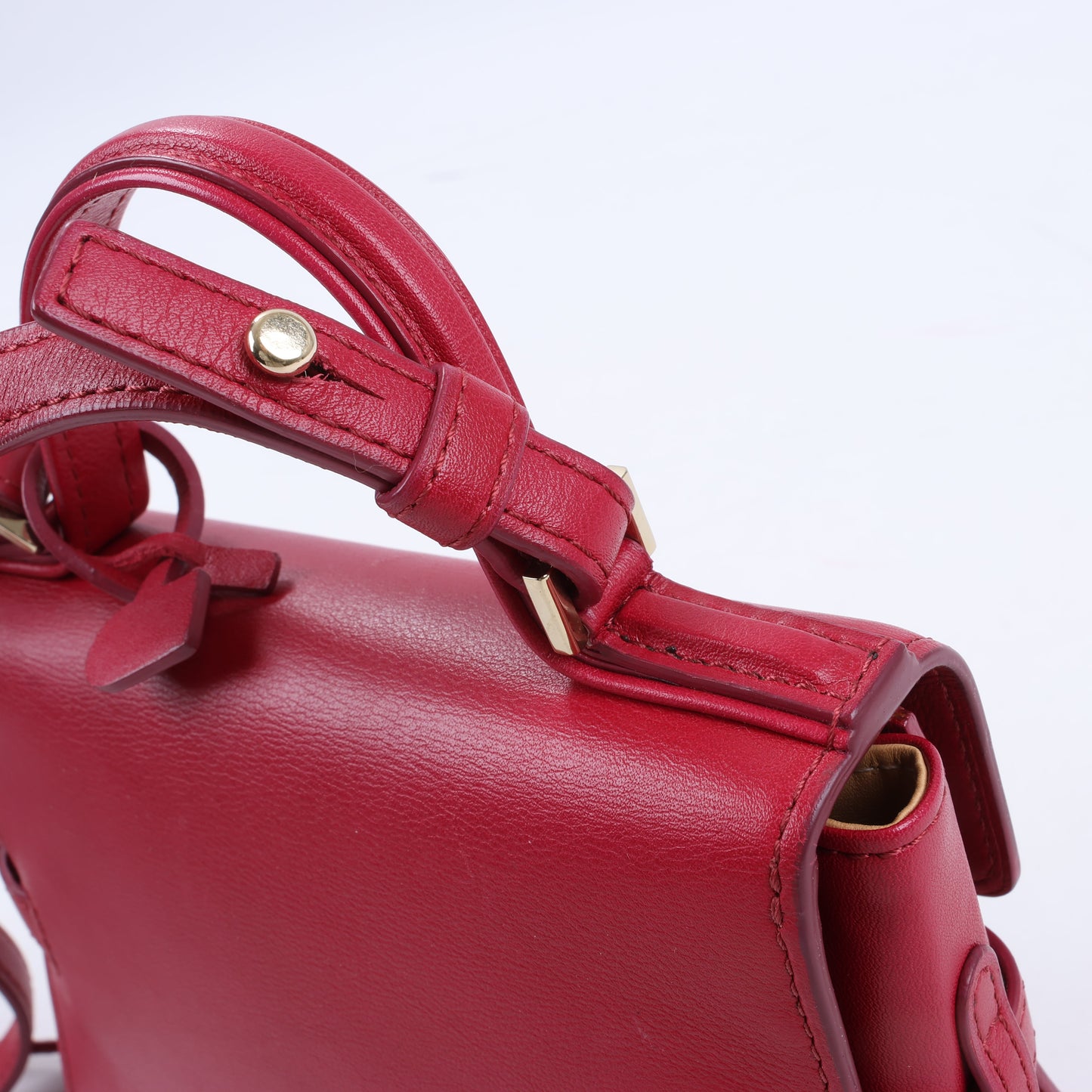 Delvaux Tempete Small Leather 2Way Handbag in Red