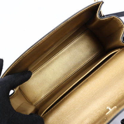 Delvaux Tempête PM 2-Wege-Handtasche aus schwarzem Leder