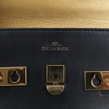 Delvaux Tempête PM 2-Wege-Handtasche aus schwarzem Leder