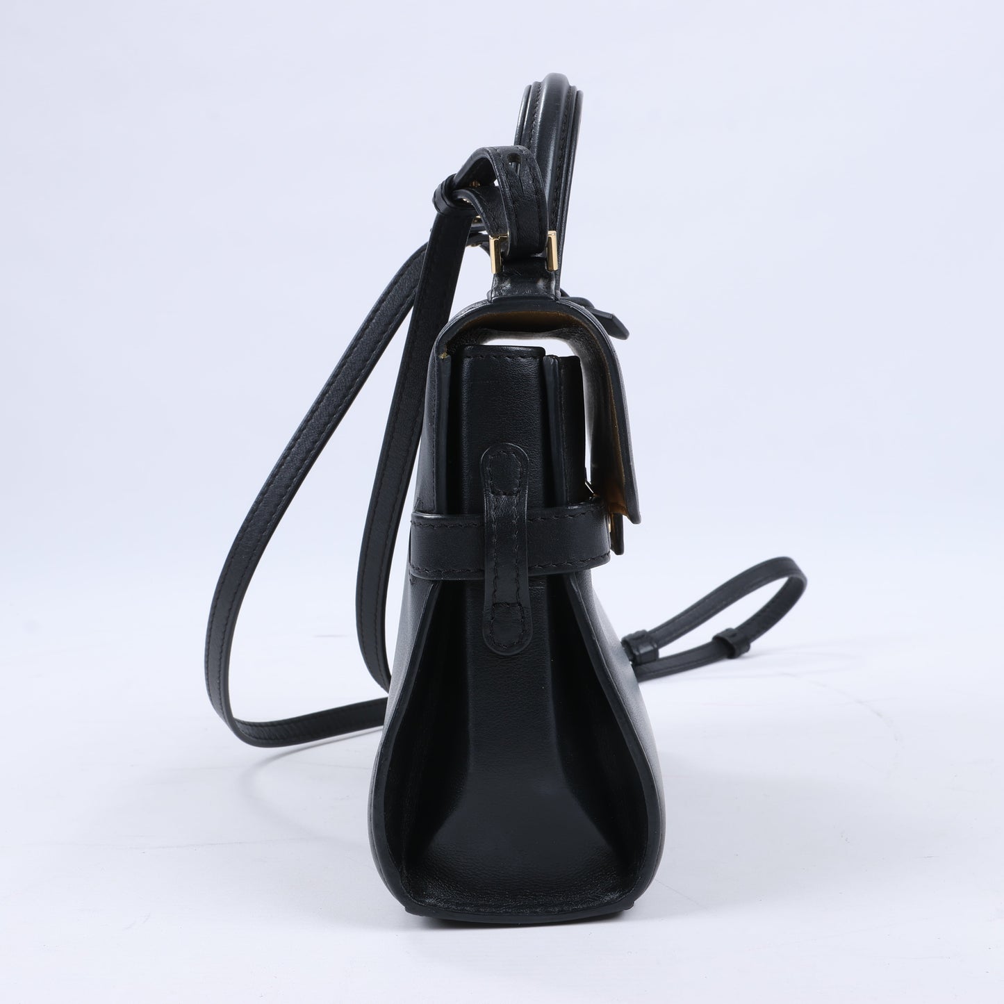 Delvaux Tempête PM Leather 2Way Handbag in Black